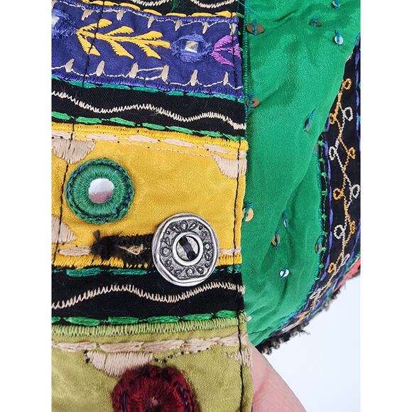 Chico’s Colorful Embroidered Boho Mirror Jacket Multicolor Size Large - Picture 12 of 14